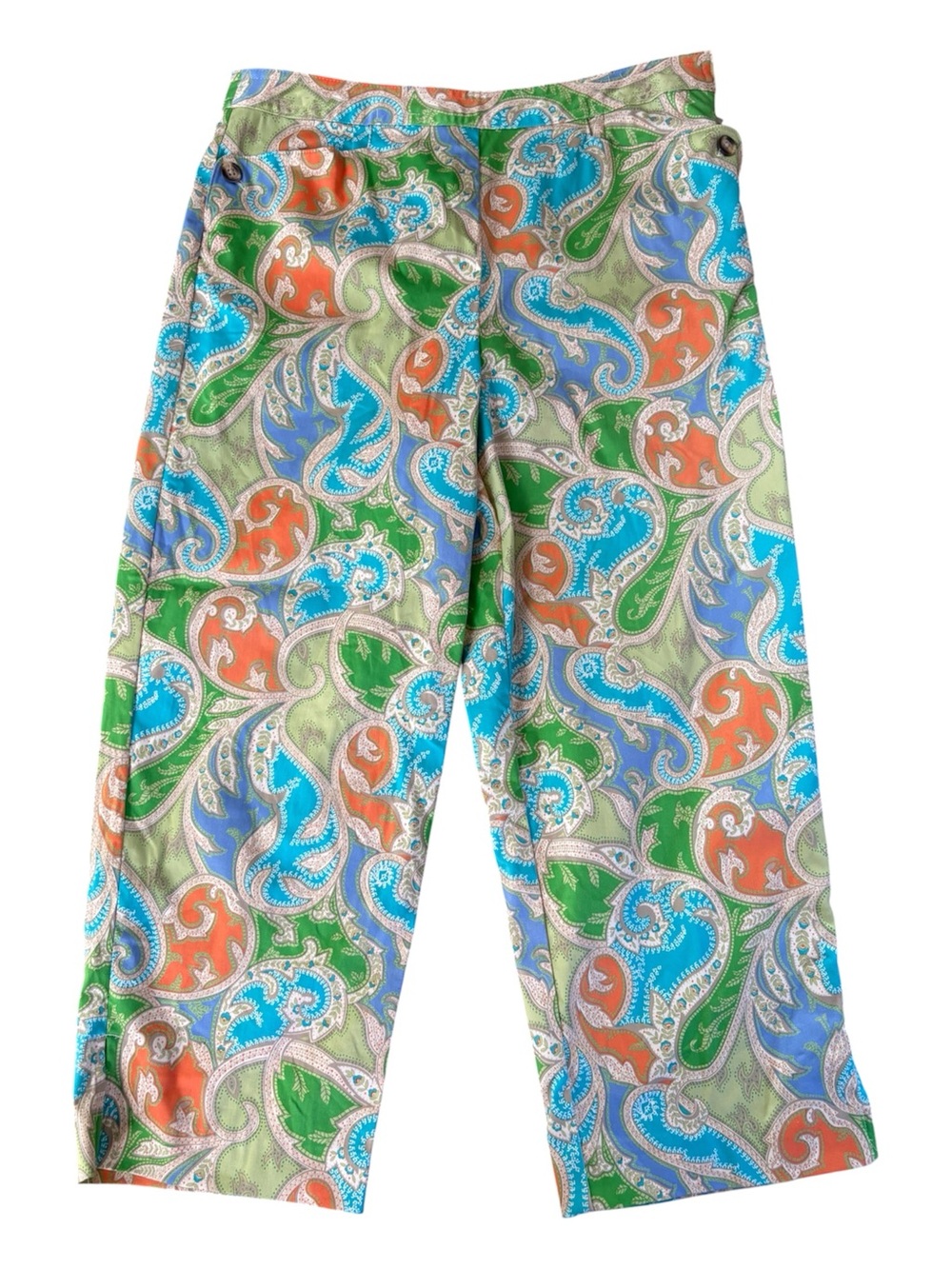 Talbots Paisley Print Colorful Cropped Ankle Pants.  Size 10